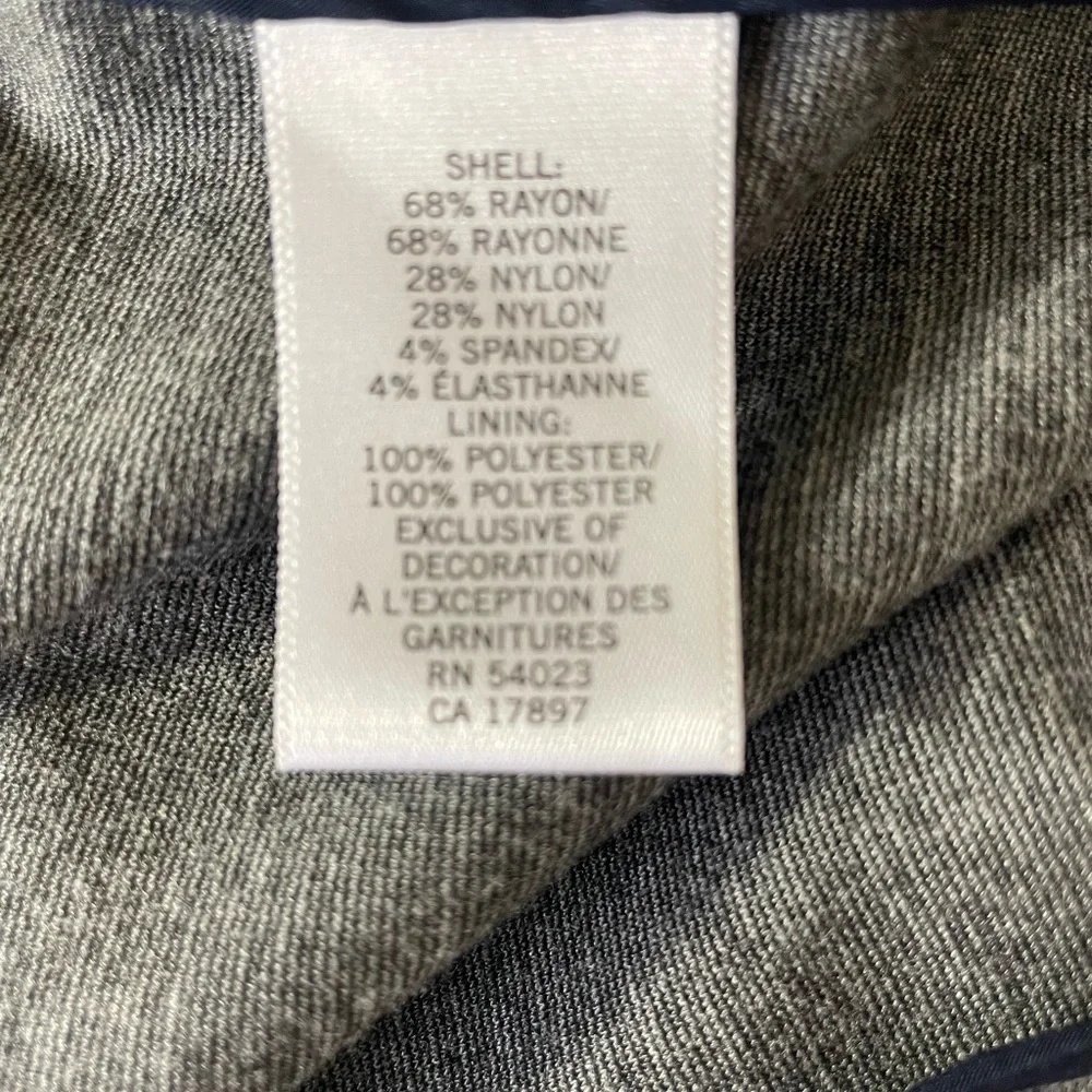 Banana‎ Republic Charcoal Blazer with Ivory Border Accents, Size 10